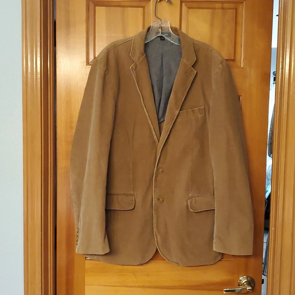 J‎ Crew Camel Brown Corduroy Blazer 2 Button Sports Coat Size Large